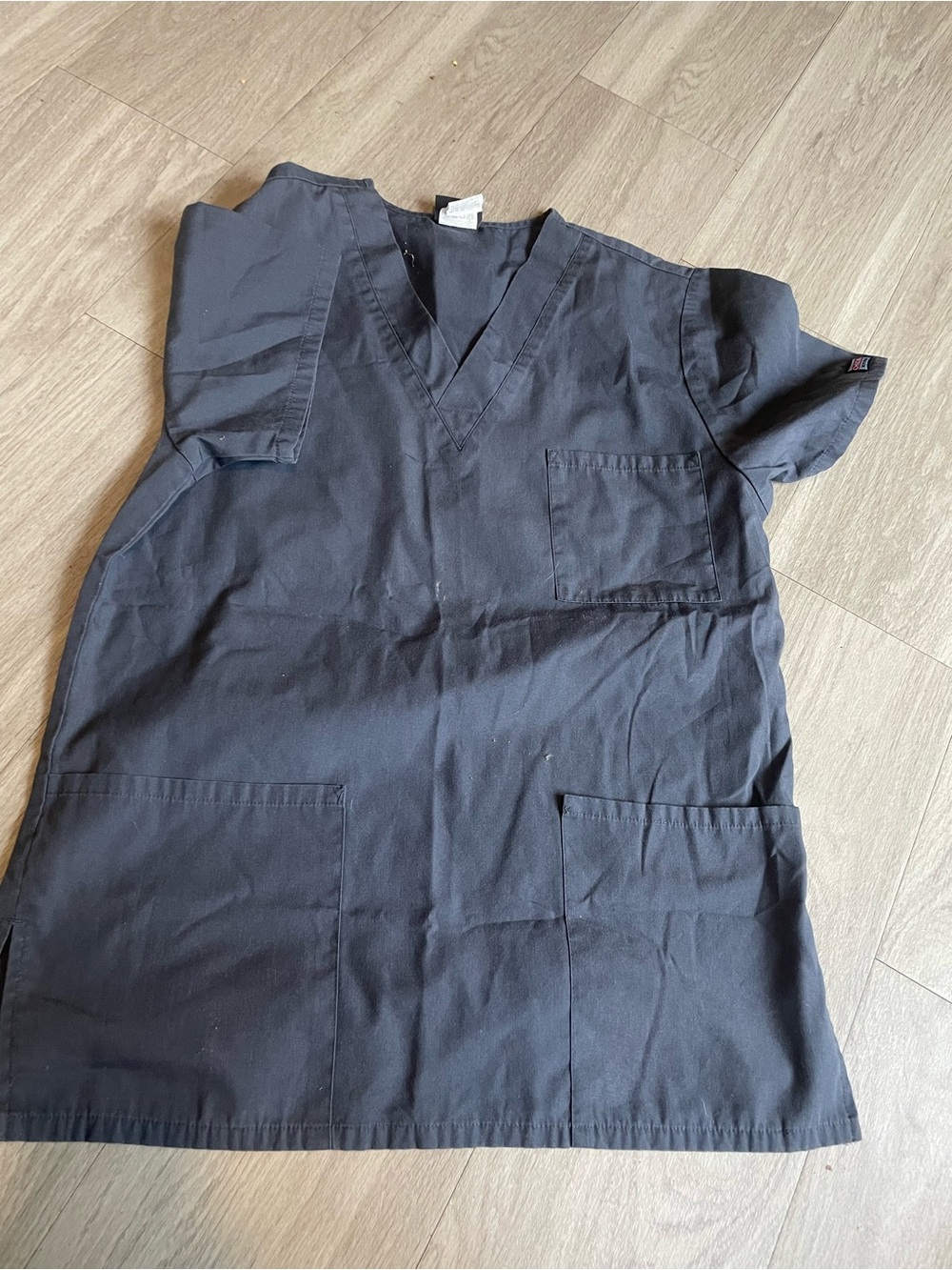 Cherokee gray Scrub Top with Branded Label